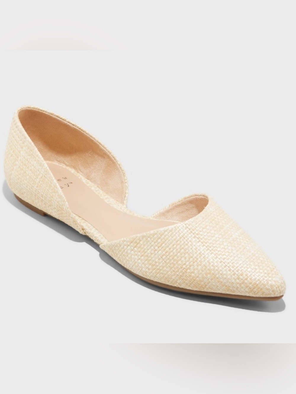 A New Day Julie Beige Pointed Toe D’Orsay Ballet Flats Women’s 8